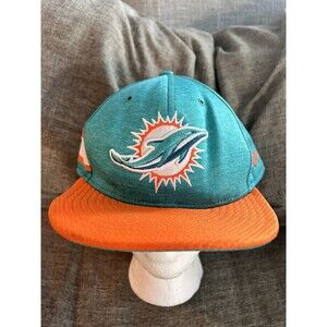 Miami Dolphins New Era Hat SnapBack 9fifty Go Fins Green Orange One Size